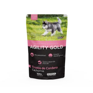 Agility Gold Cachorro Trozos de Cordero 100 Gr