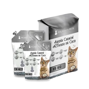 Arena carbon activado de coco Calabaza Pets 10 Kg