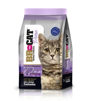 Br For Cat Pure Pollo Adultos Castrados 3 Kg