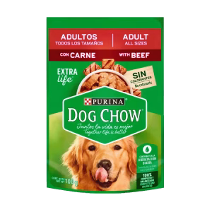 Dog Chow Adultos todos los tamaños con Carne 100 Gr