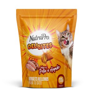 NutraPro Deli Bites Nuggets Gato Sabor Pollo y Higado 100 GR