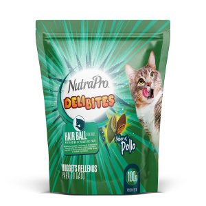 NutraPro Deli Bites Hair Ball Gato Sabor Pollo 100 GR