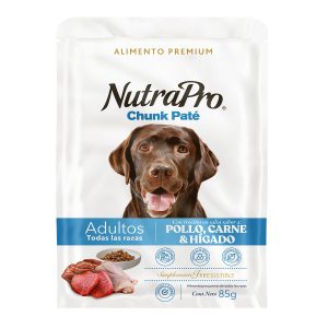 Nutrapro Chunk Pate Perro Adulto Pollo carne y Hígado 85 Gr